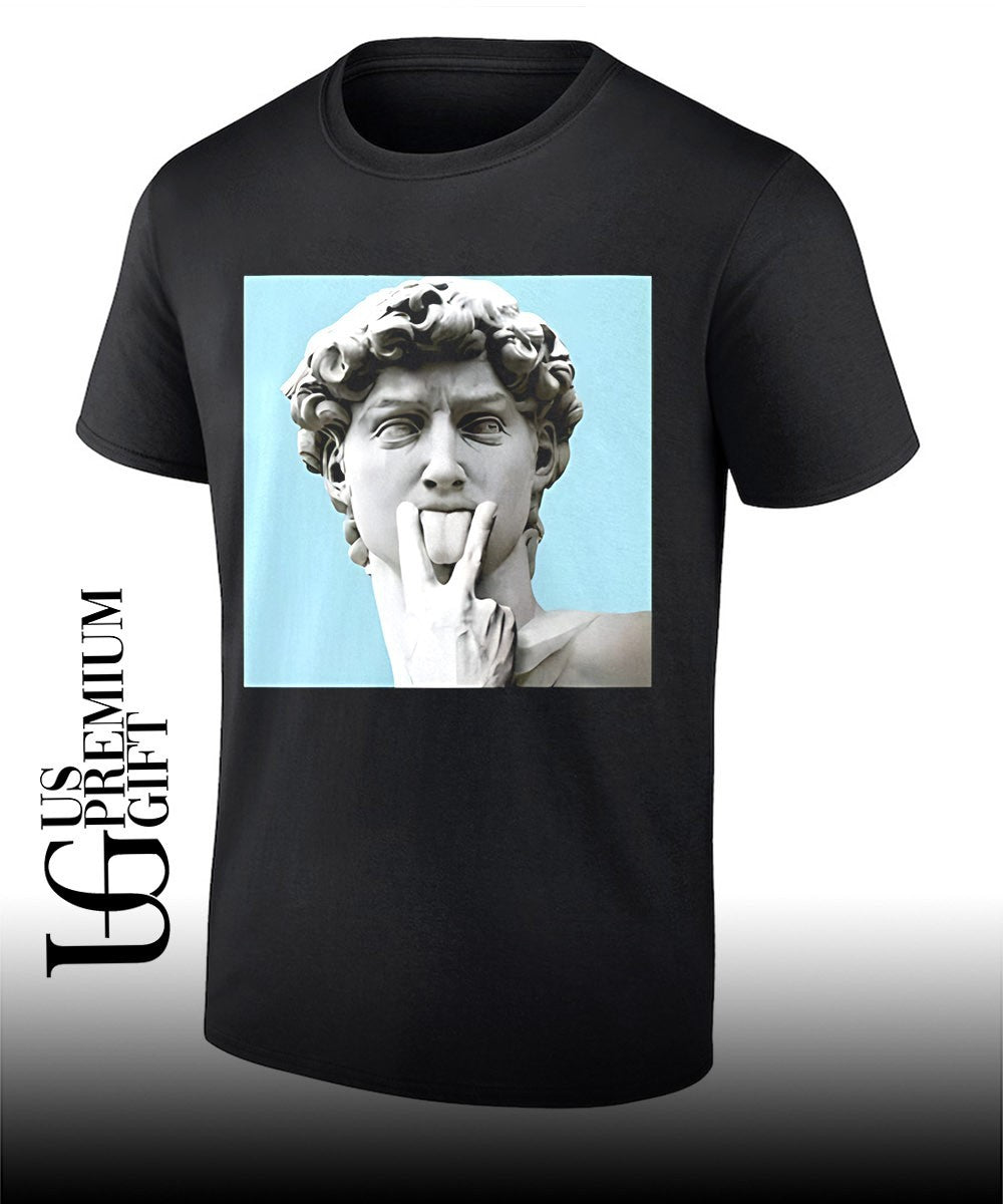David Head Sculpture Tongue Out shirt