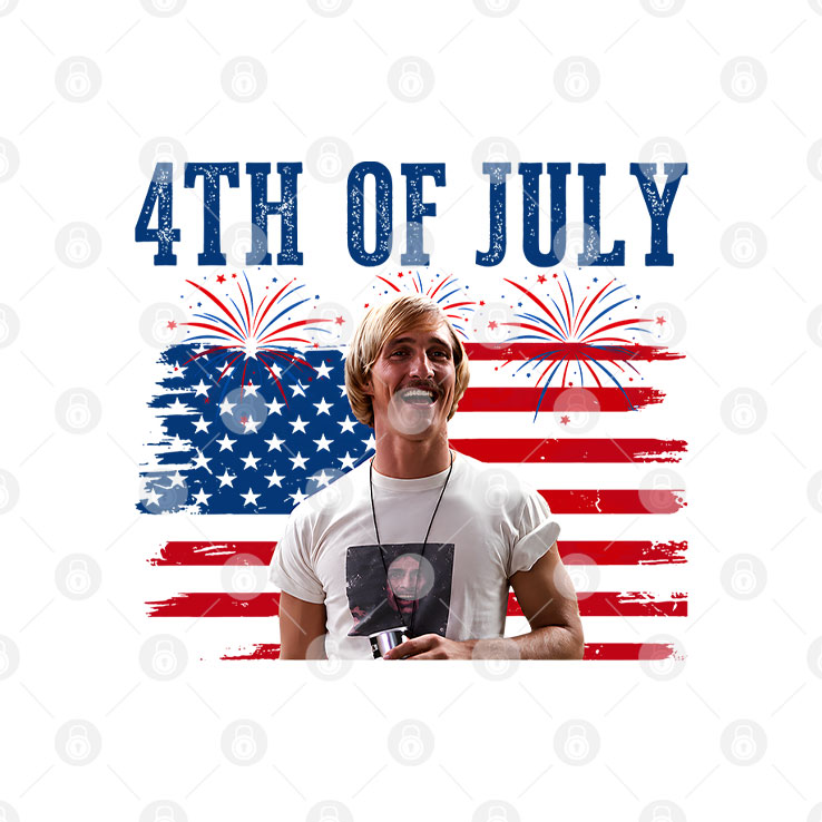 David Wooderson You Gotta Keep Livin Man Red White And Livin 4th Of July T Shirt