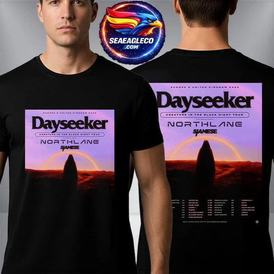 Dayseeker Creature In The Black Night Tour EU UK 2026 Schedule Tour Dates Two Sided Shirt