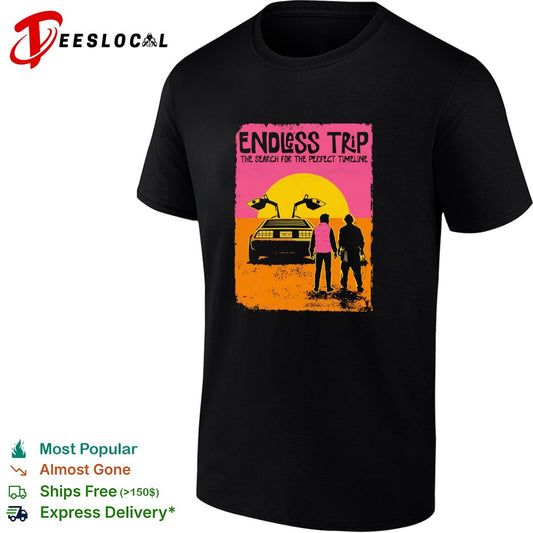 DeLorean car endless trip search for the perfect timeline shirt