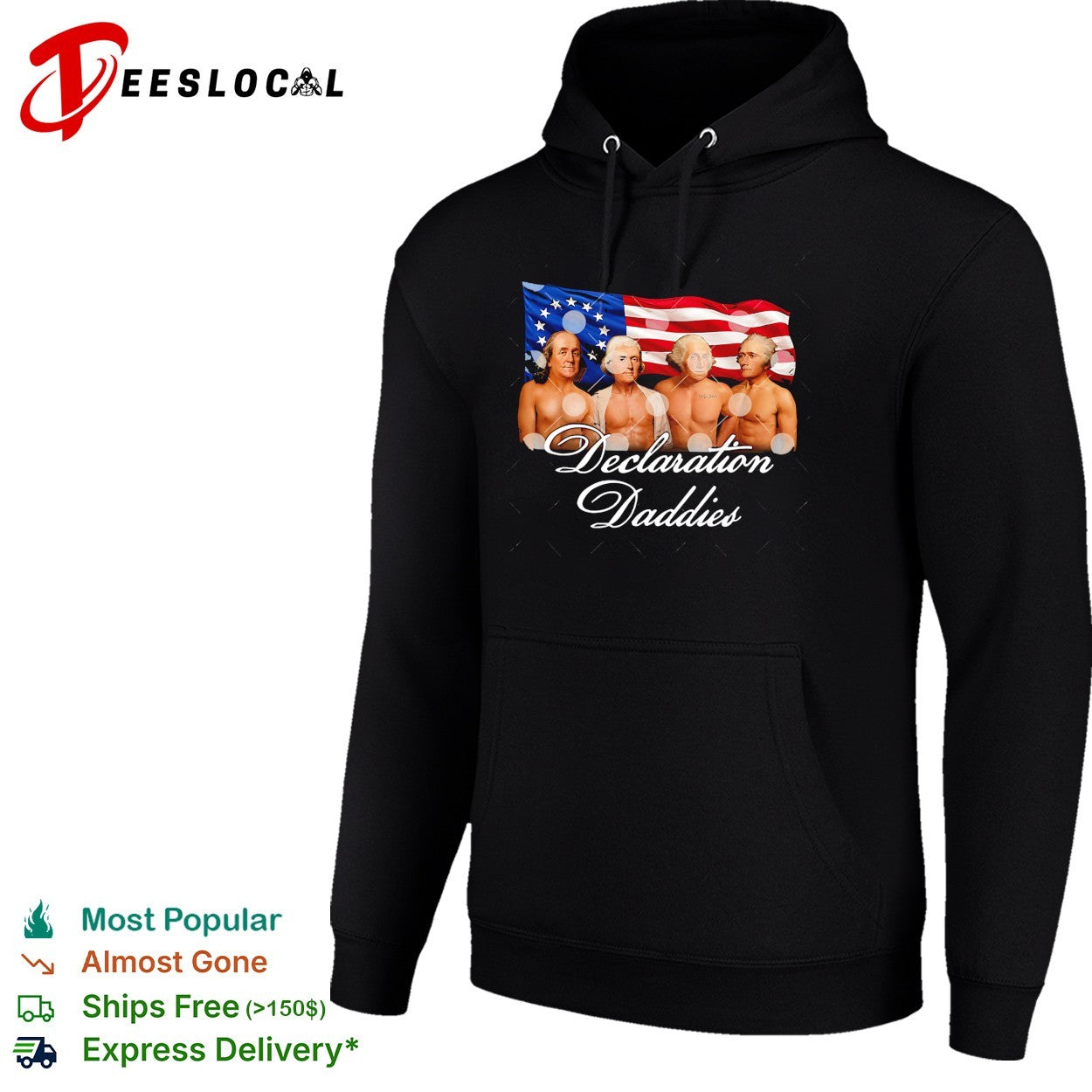 Declaration Daddies four founding fathers shirtless Betsy Ross flag patriotic shirt