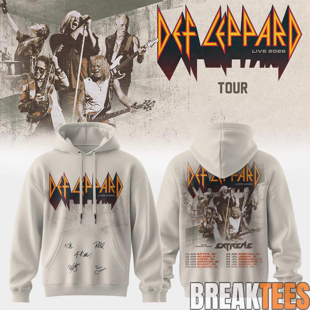 Def Leppard Live 2026 Limited Edition Signature Hoodie