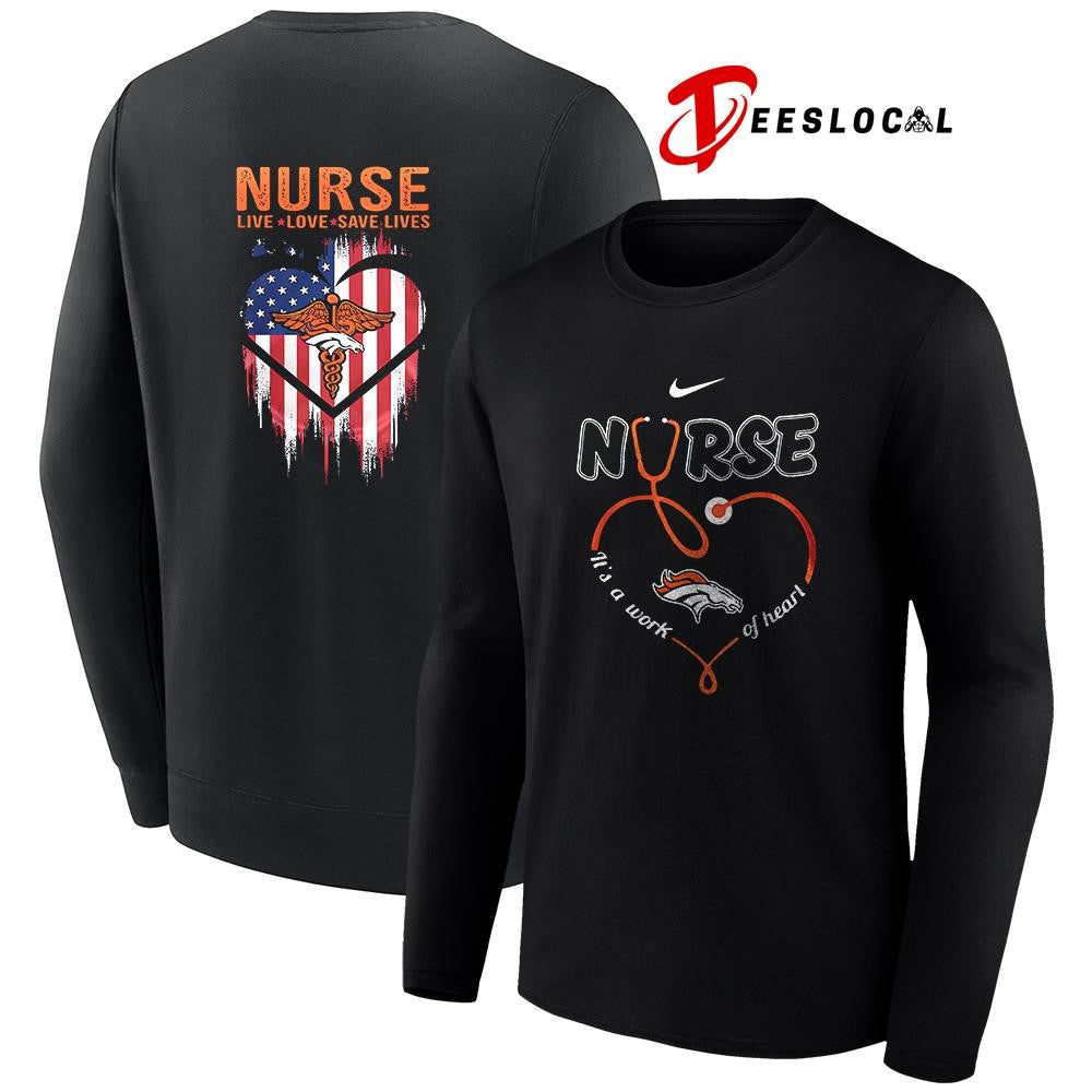 Denver Broncos x Army nurse it’s a work of heart shirt