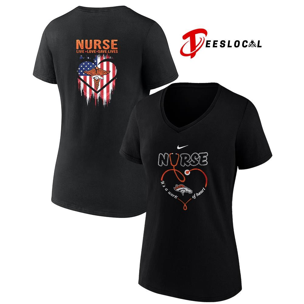 Denver Broncos x Army nurse it’s a work of heart shirt