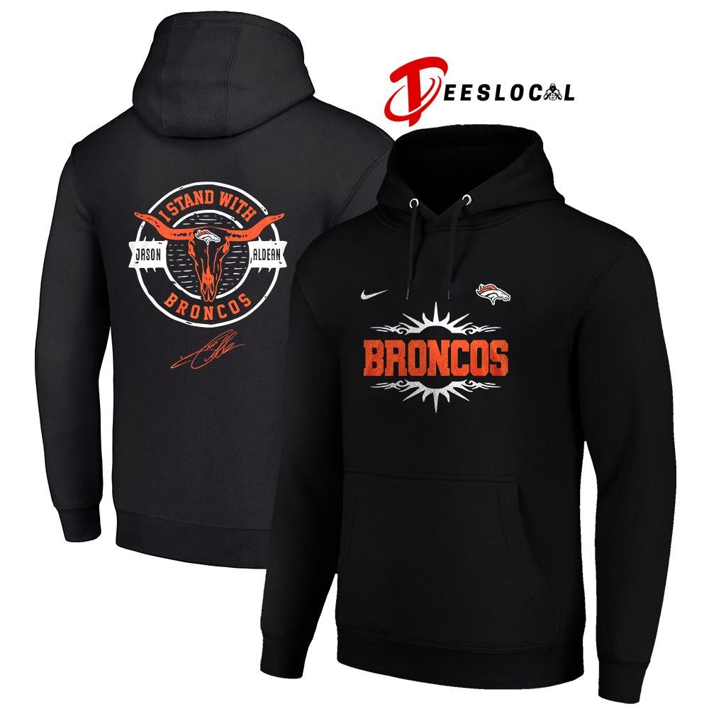 Denver Broncos x Jason Aldean I stand signature logo shirt