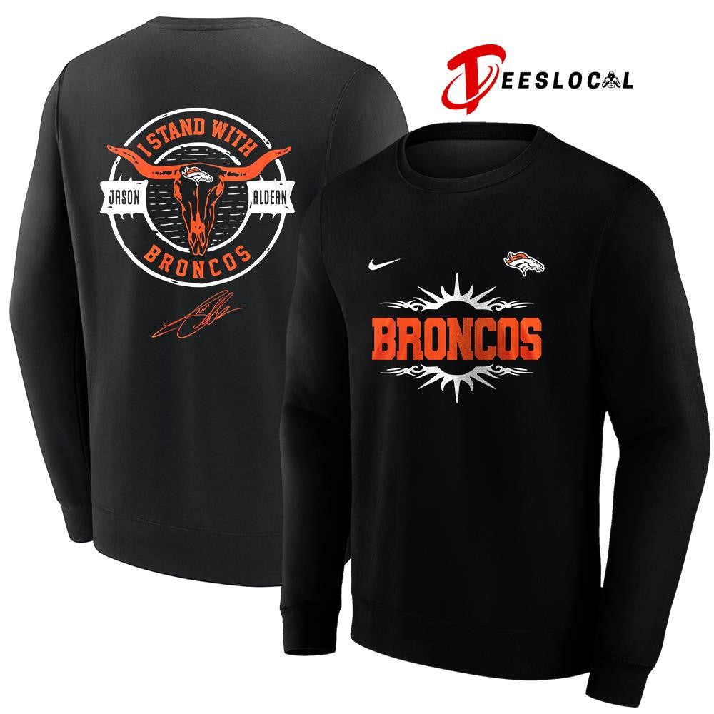 Denver Broncos x Jason Aldean I stand signature logo shirt