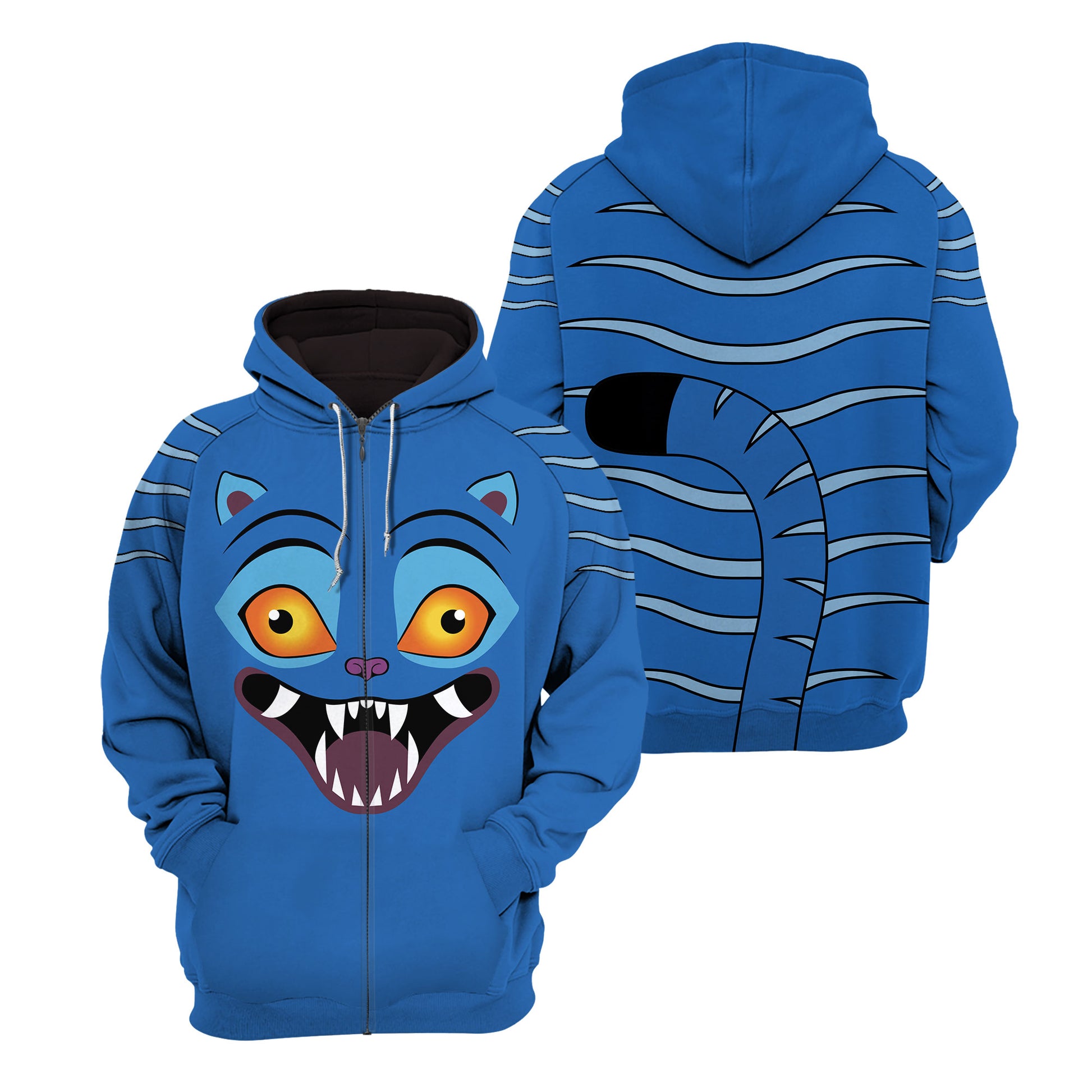 Derpy Tiger Raglan Zip Hoodie