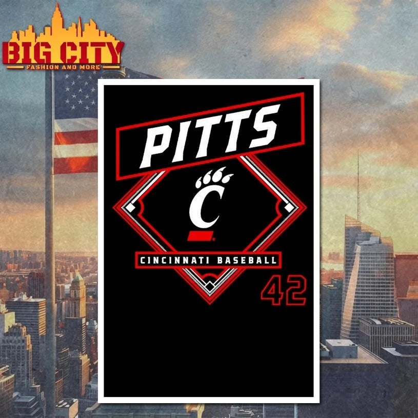 Derrick Pitts Cincinnati Bearcats Baseball T-shirt