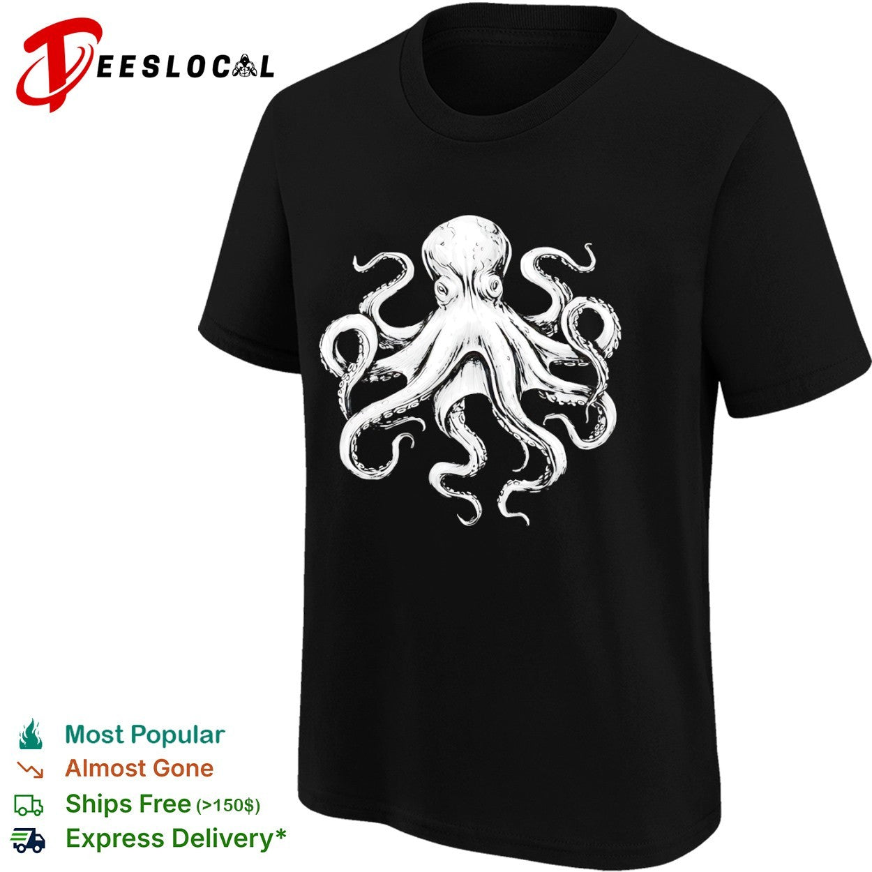 Detailed Kraken Tentacle Marine Life Animal shirt