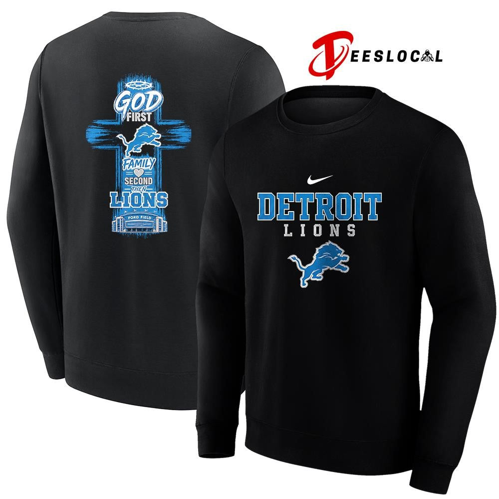 Detroit Lions God first family second cross shirt