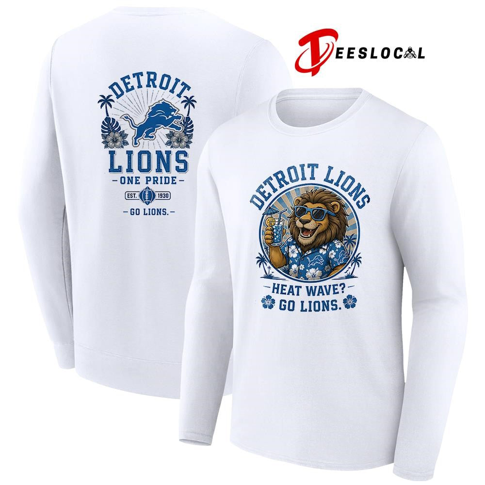 Detroit Lions heat wave beach vibes mascot shirt