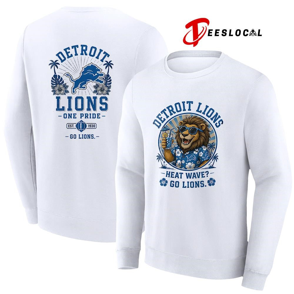 Detroit Lions heat wave beach vibes mascot shirt