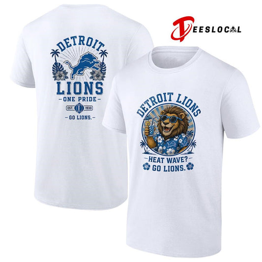 Detroit Lions heat wave beach vibes mascot shirt