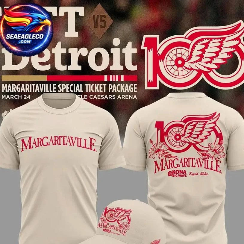 Detroit Red Wings Margaritaville Two Sided Shirt