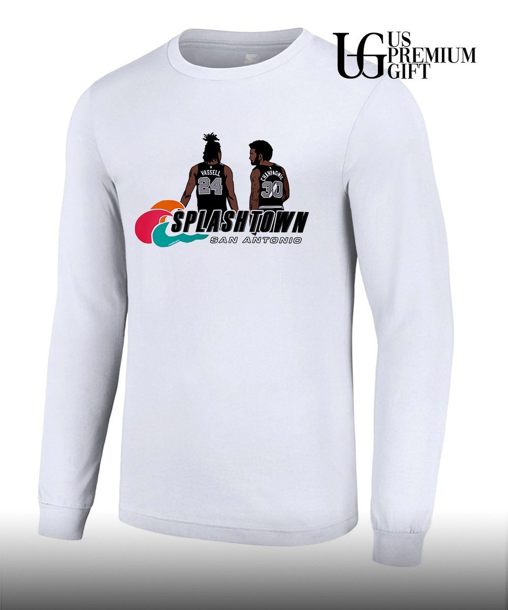Devin Vassell and Julian Champagnie San Antonio Spurs Splash Town San Antonio shirt