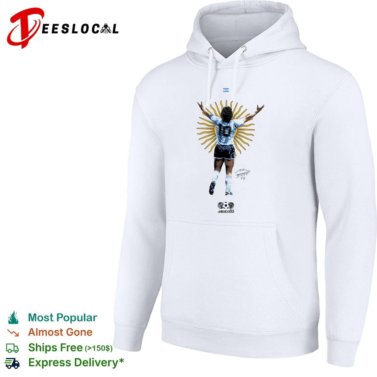 Diego Maradona Argentina Mexico 86 signature shirt