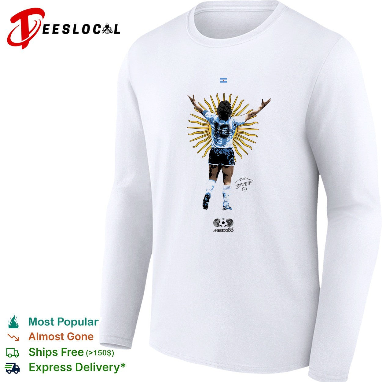 Diego Maradona Argentina Mexico 86 signature shirt