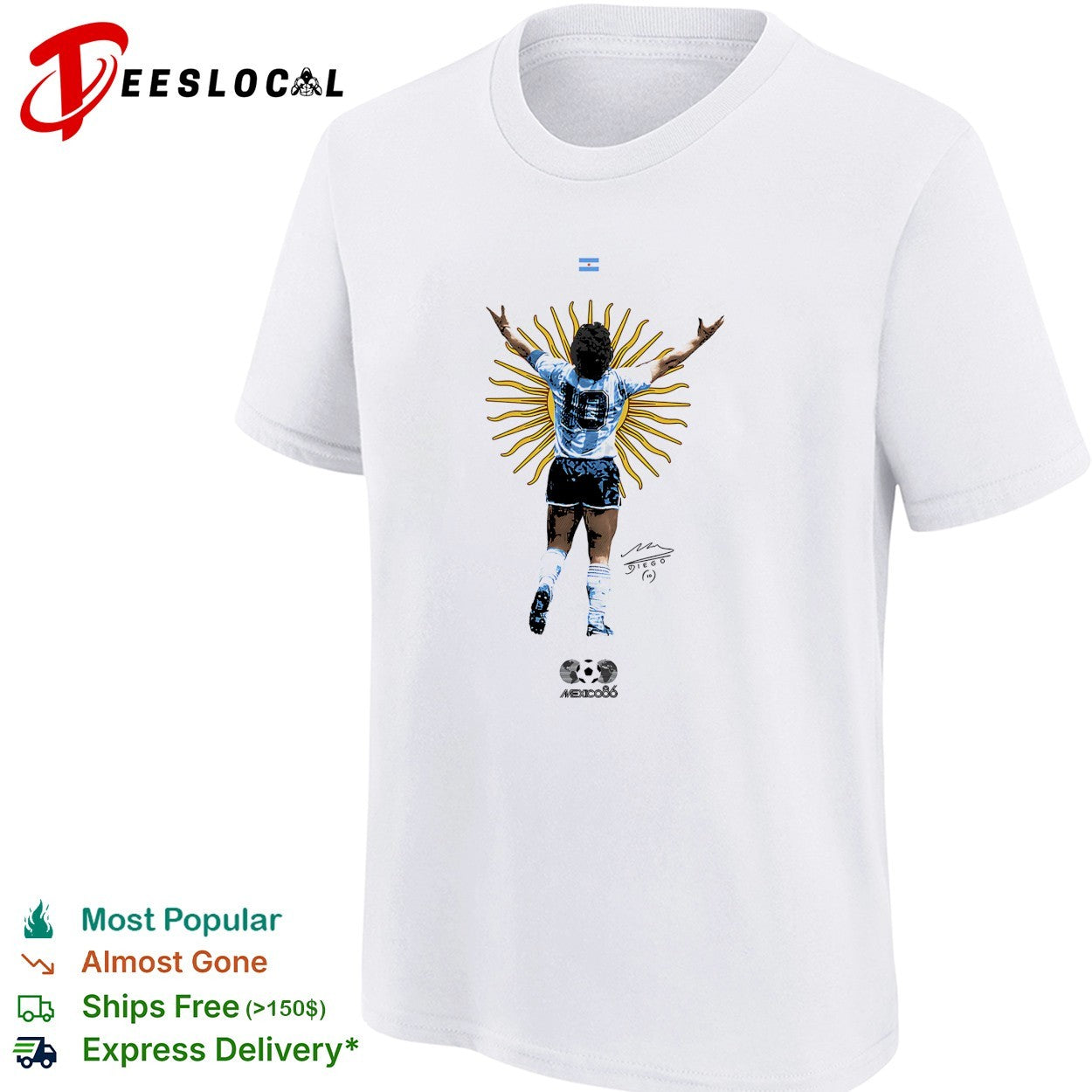 Diego Maradona Argentina Mexico 86 signature shirt