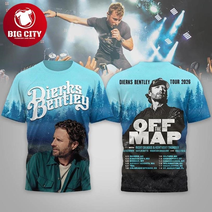 Dierks Bentley Off The Map Tour 2026 Two Sided Shirt