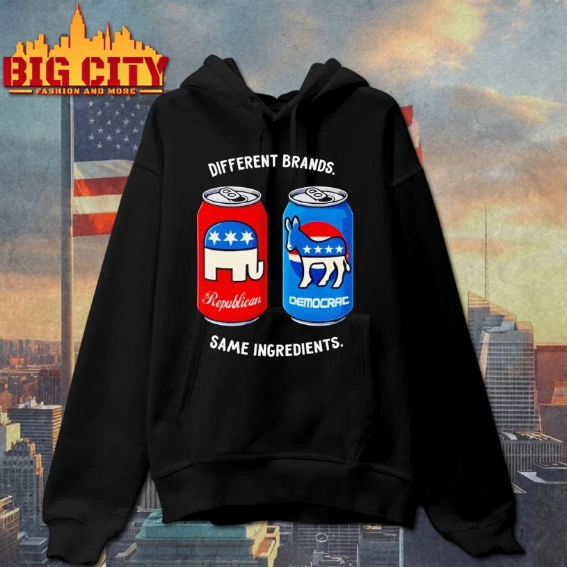 Different Brands Same Ingredients Bipartisan Unity Political Humor T-shirt