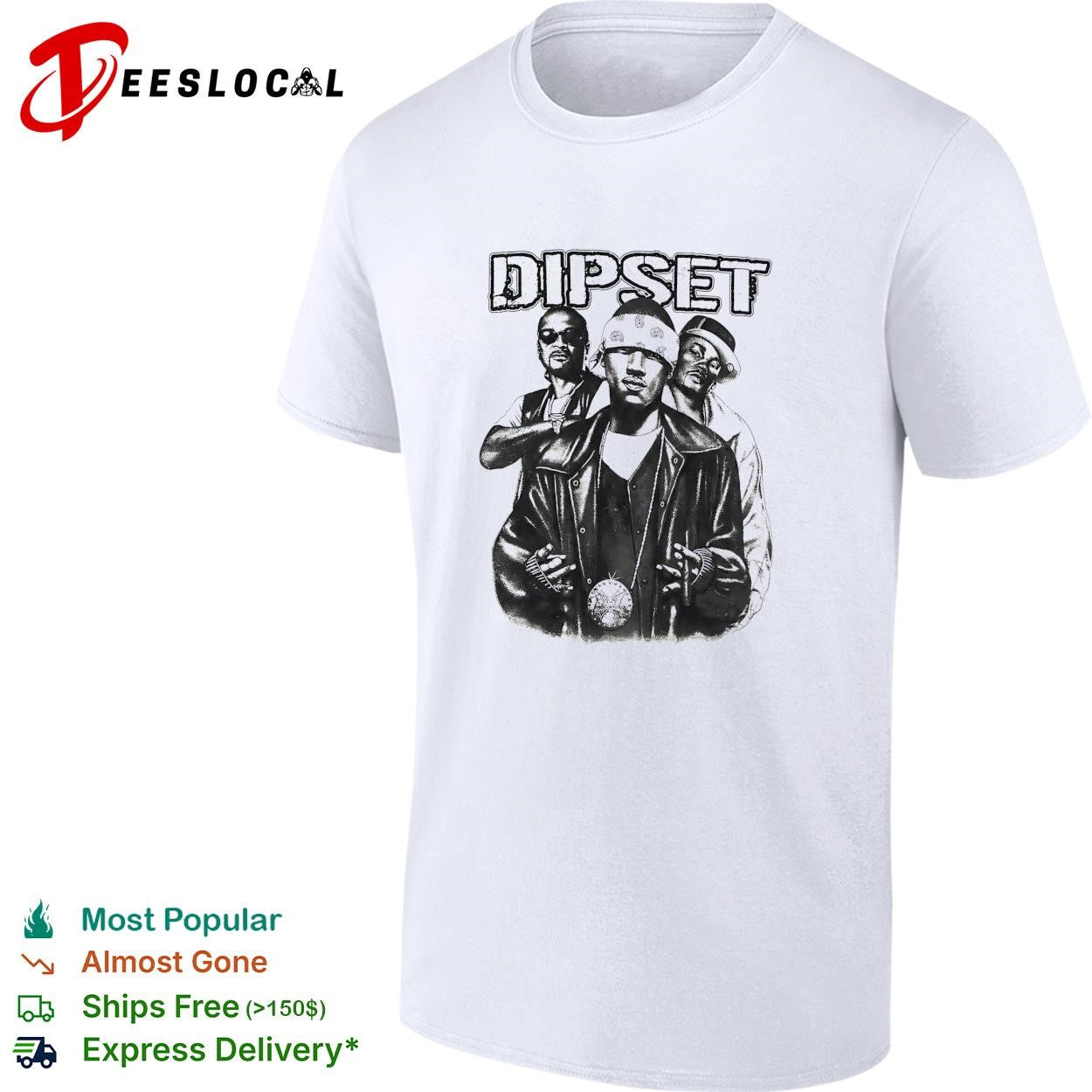 Dipset hip hop group portrait grayscale vintage graphic shirt