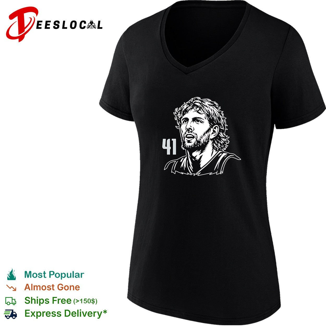 Dirk Nowitzki 41 Dallas Mavericks NBA Hall of Famer shirt