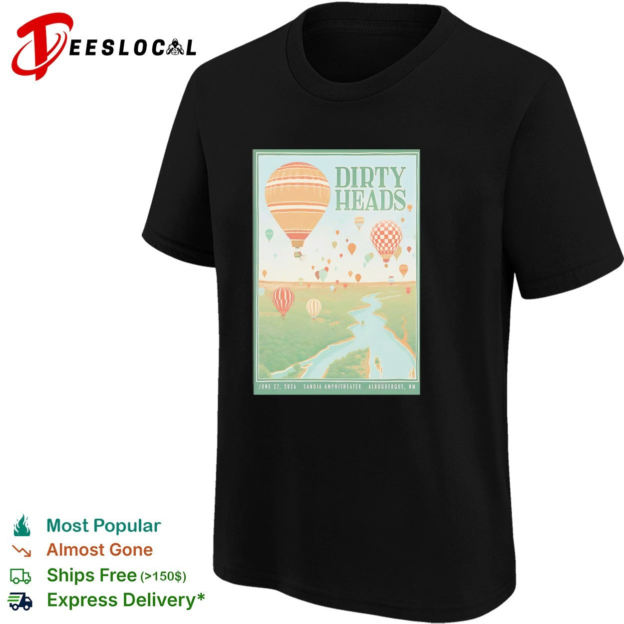 Dirty Heads Sandia Amphitheater Albuquerque 2026 poster shirt
