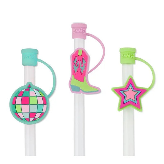 Disco Cowgirl Straw Topper Set