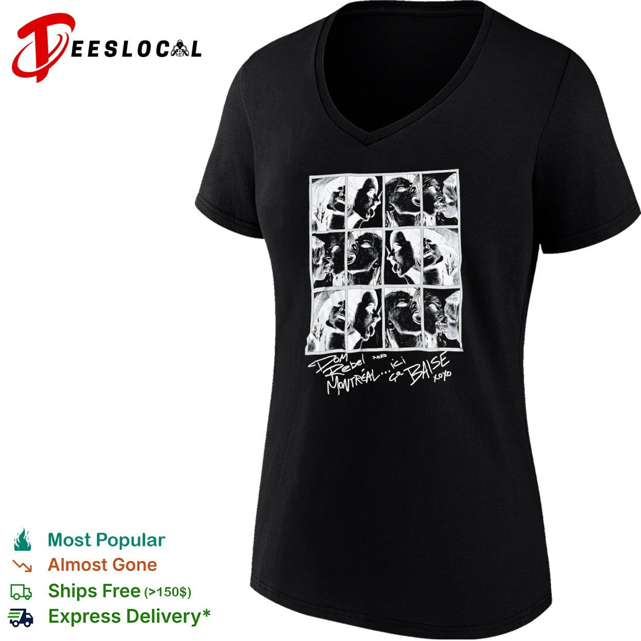 Dom Rebel Montreal ici ça baise xoxo kiss montage aesthetic black and white shirt