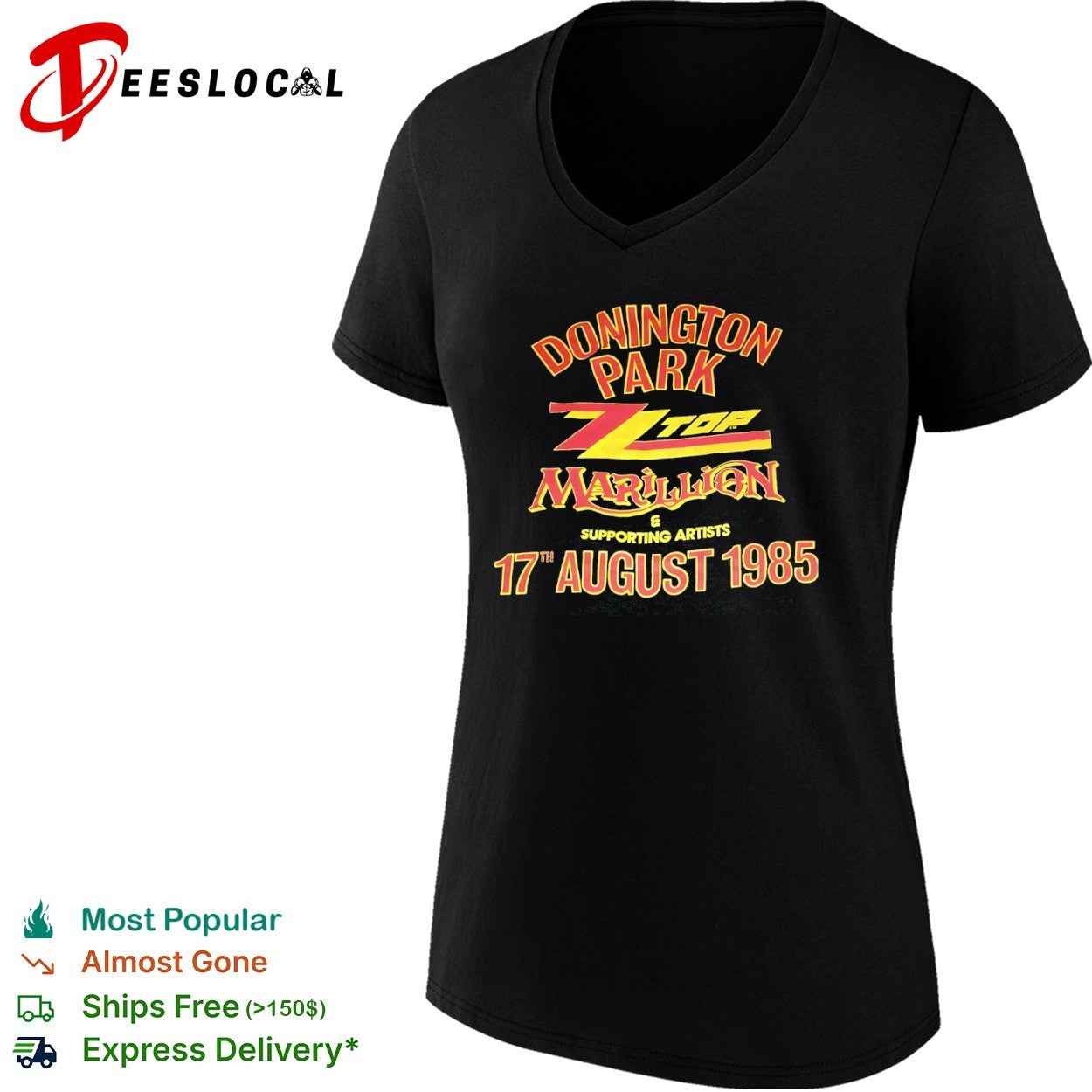 Donington Park ZZ Top Marillion and supporting artists 17 August 1985 concert shirt