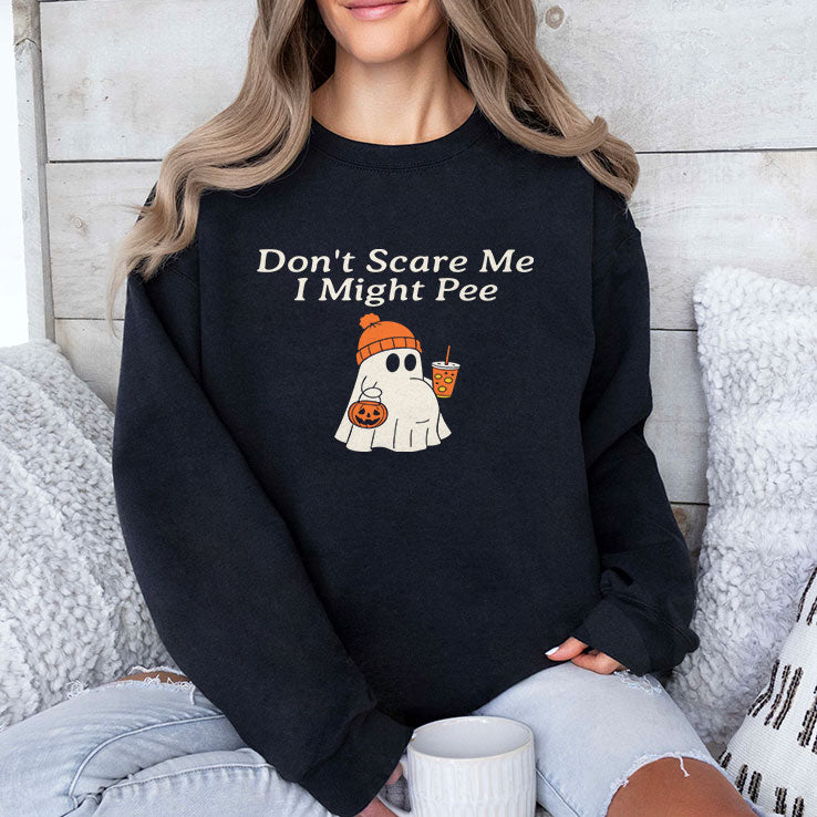 Don’t Scare Me I Might Pee Halloween Pregnant Ghost T Shirt