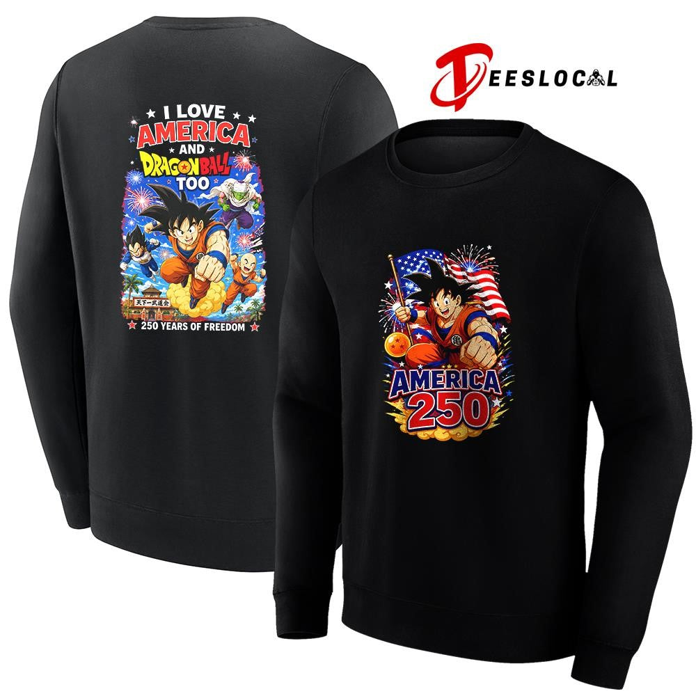 Dragon Ball I love America 250 years of freedom graphic shirt