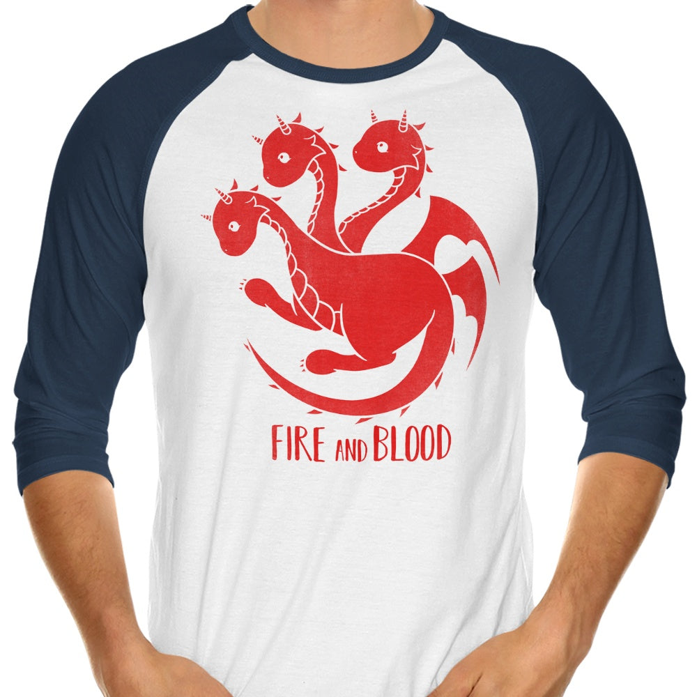Dragon Kawaii - 3/4 Sleeve Raglan T-Shirt