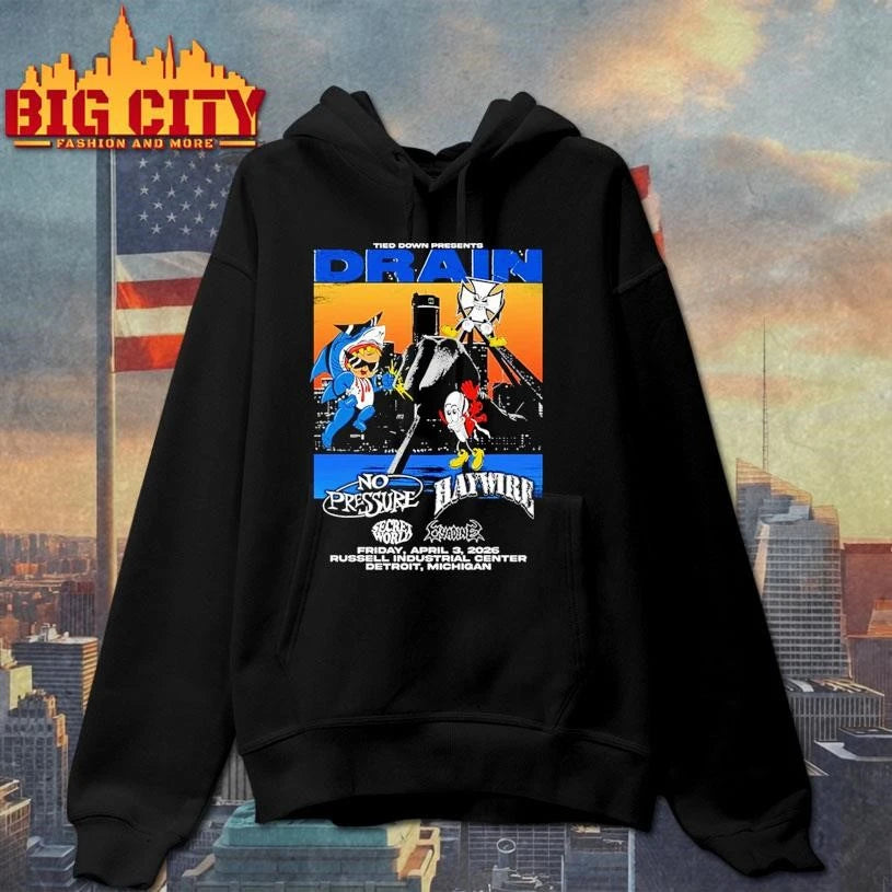 Drain Tied Down Presents At Russell Industrial Center On April 3 2025 Detroit Michigan Shirt