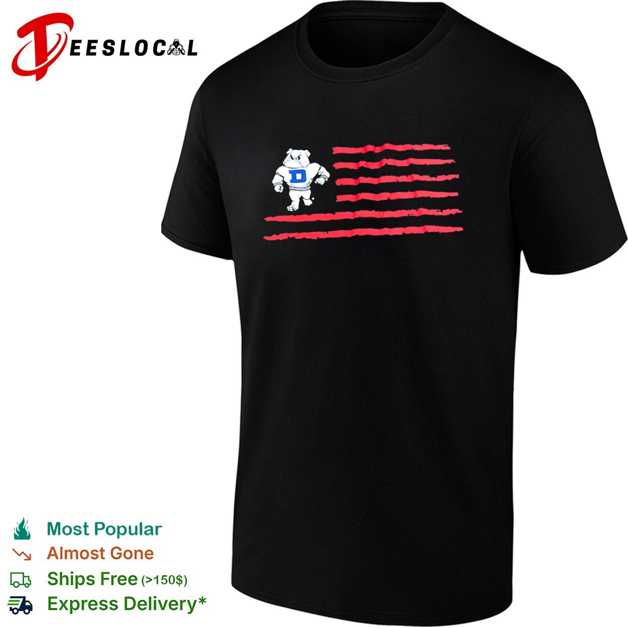 Duke Blue Devils Bulldogs Mascot Flag Logo shirt