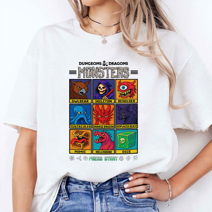 Dungeons & Dragons Wizards Of The Coast Monster Select Menu T Shirt