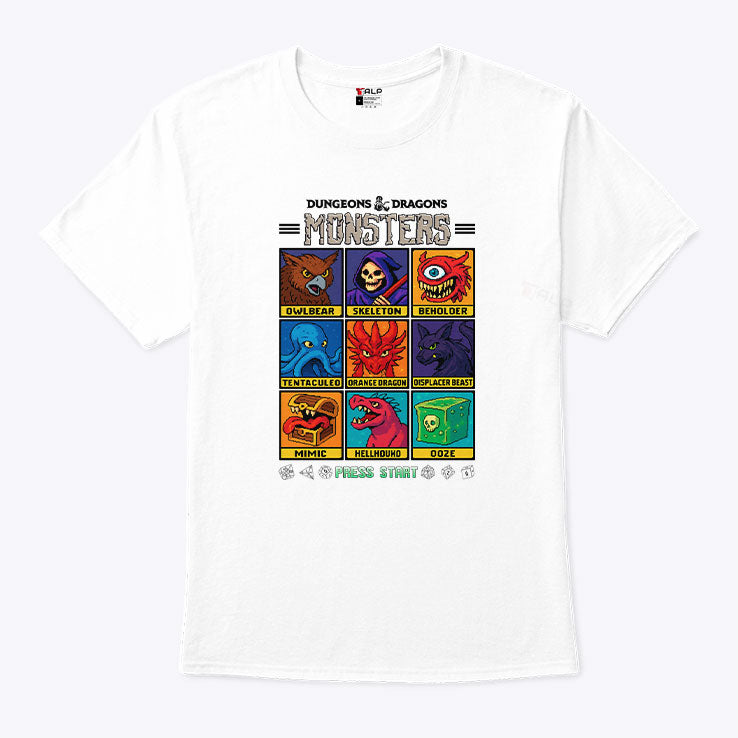 Dungeons & Dragons Wizards Of The Coast Monster Select Menu T Shirt