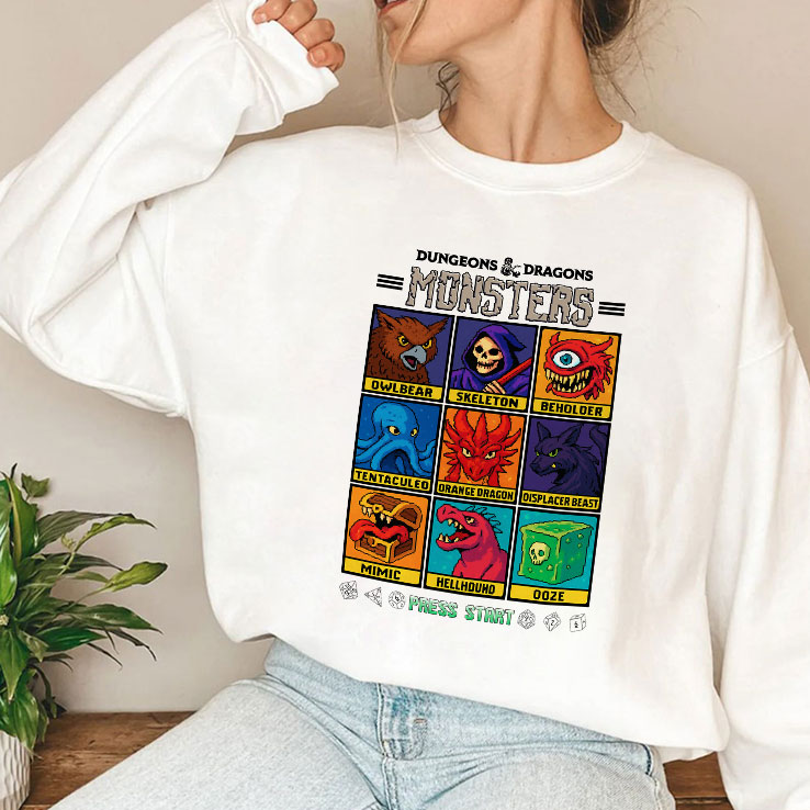 Dungeons & Dragons Wizards Of The Coast Monster Select Menu T Shirt