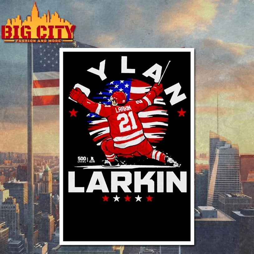 Dylan Larkin Detroit USA Flag Celebration t-shirt