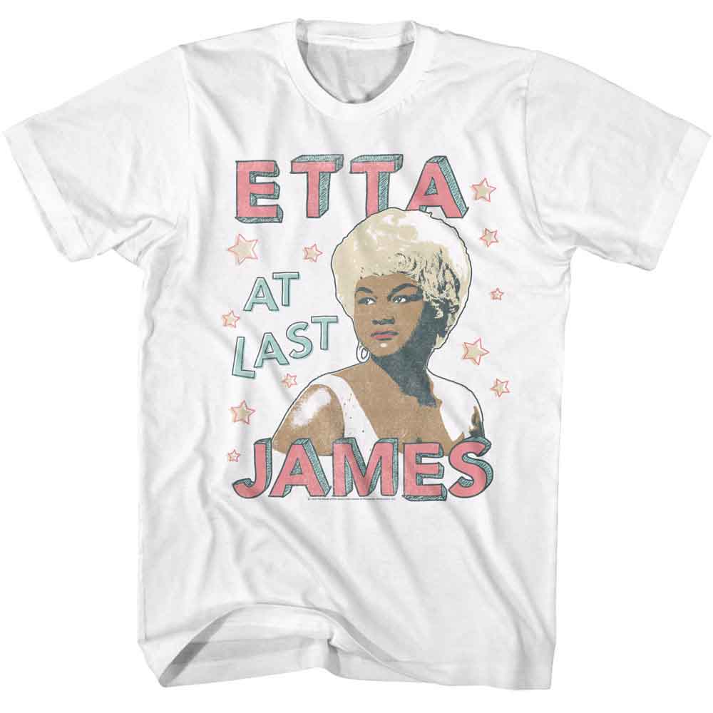 Etta James - Doodle Style - American Classics - Solid White Adult Short Sleeve T-Shirt - clothing by TeeHivey.com (Image 1)