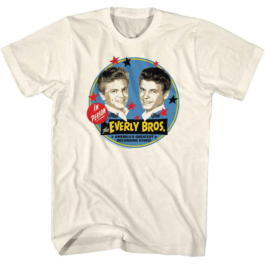 Everly Brothers - Star Circles - American Classics - Natural Adult Short Sleeve T-Shirt