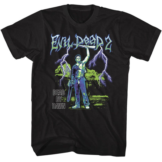 Evil Dead - Lightning - American Classics - Solid Black Adult Short Sleeve T-Shirt - clothing by TeeHivey.com (Image 1)