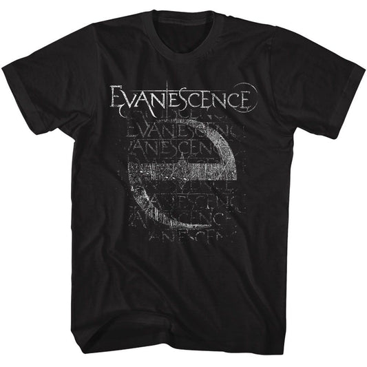 Evanescence - E - American Classics - Solid Black Adult Short Sleeve T-Shirt - clothing by TeeHivey.com (Image 1)