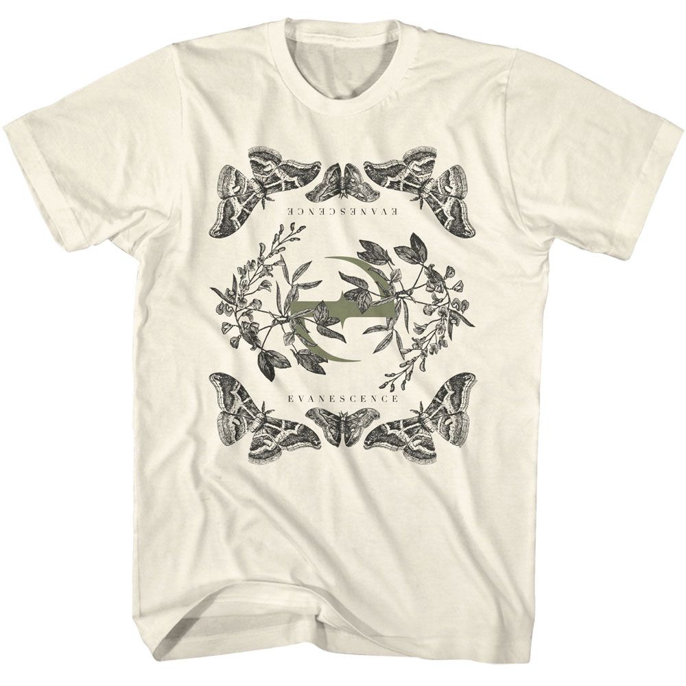 Evanescence - Butterfly E - American Classics - Solid Off-White Adult Short Sleeve T-Shirt (Image 1)