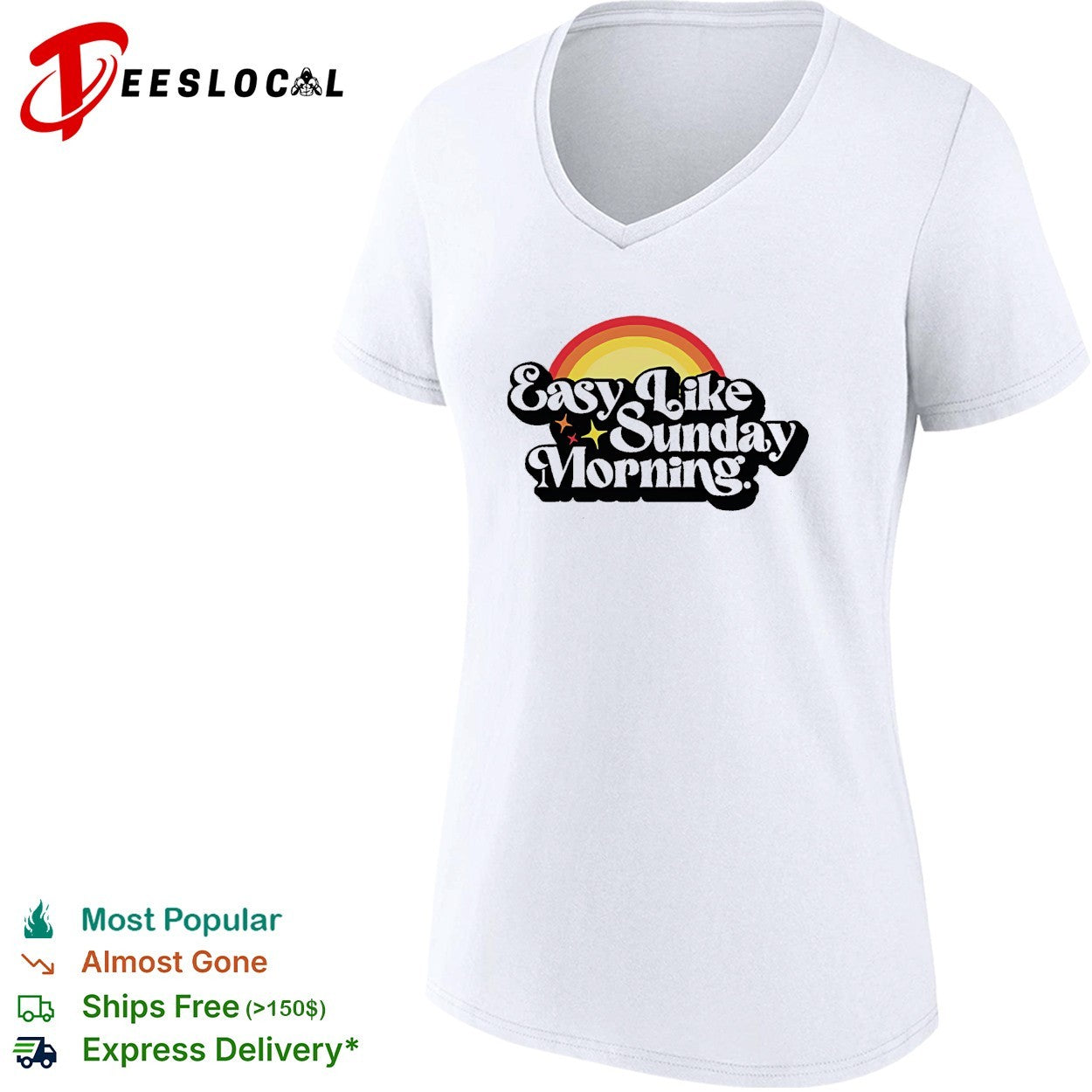 Easy like Sunday morning rainbow shirt
