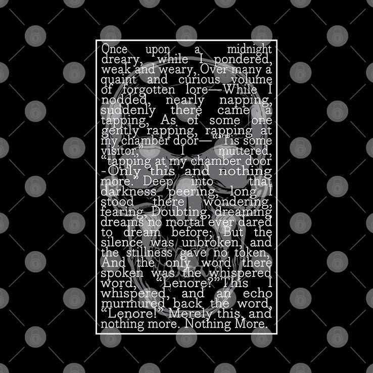 Edgar Allan Poe The Raven Gothic Poem Text T Shirt