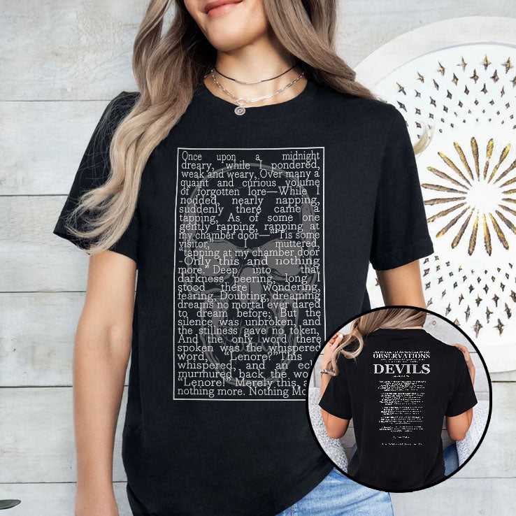 Edgar Allan Poe The Raven Gothic Poem Text T Shirt