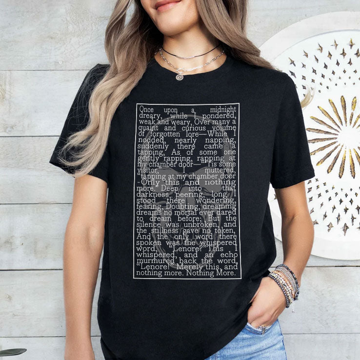 Edgar Allan Poe The Raven Gothic Poem Text T Shirt