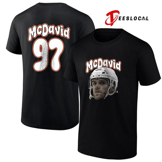 Edmonton Oilers Connor McDavid portrait name and number shirt