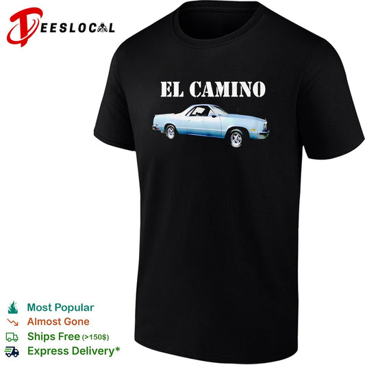 El Camino classic silver pickup truck bold stencil lettering vintage graphic shirt
